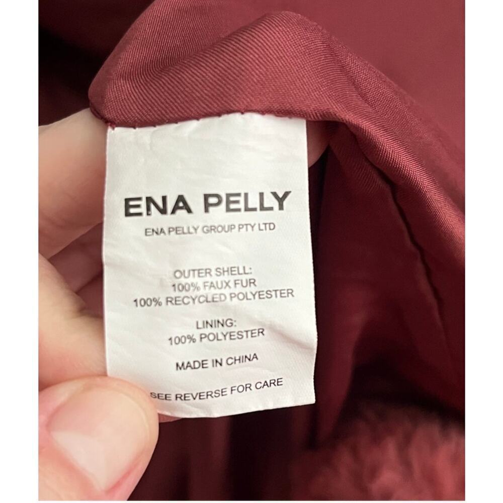 Ena Pelly Red Faux Fur Teddy Longline Oversized Coat - Picture 5 of 6